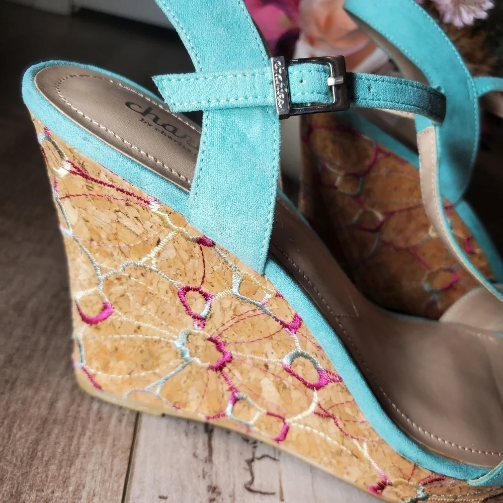 Charles by Charles David Lainey Wedge Sandals Size 10M EUC